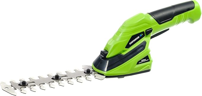 Earthwise Cordless Rechargeable 2-in-1 Shrub Shear and Hedge Trimmer Combo