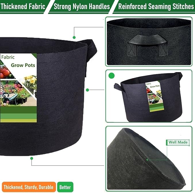 300 Gallon Big Raised Garden Bed Bag (60x24 inch) Large Plant Grow Bag for Potato,Tomato Planter,Herbs Veggies Planter,Flower Bed,Plant Container,Yard Waste,Lawn Debris,Leaf Bag with Gardening Gloves