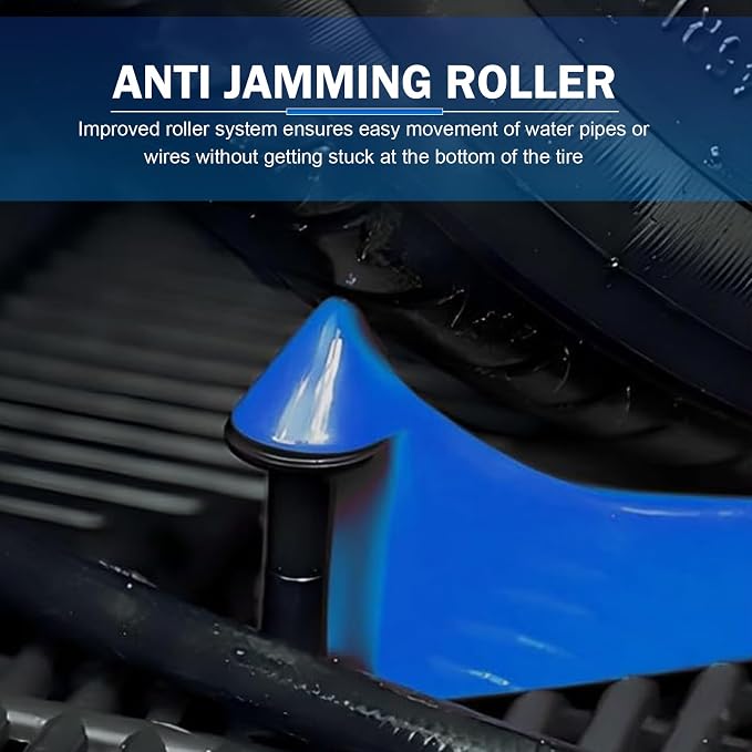 4 PCS Car Hose Guide, Plastic Car Tires Hose Guides Roller for Cars Washing, Anti-winding Car Wheel Rolling System Tool, Washing Detailing Accessories for Cars Motorcycle Truck (Blue)