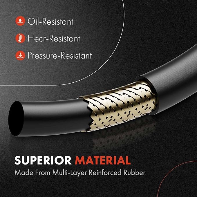 A-Premium Power Steering Pressure Hose Line Assembly Compatible with Dodge Journey 2011-2019, 3.6L, with O-ring, Pump to Rack/Gear