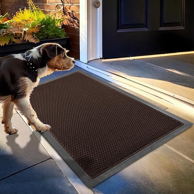 Muddy Mat® Meshy Mat™ Door Mat Heavy-Duty Quick-Dry Floor Mat, Sand & Dirt Trapper for Indoor & Outdoor, Ideal for Entrance, Mudrooms,Patios & Garages,Low-Profile,Non-Slip,Washable– Brown 32"x60"x0.4"