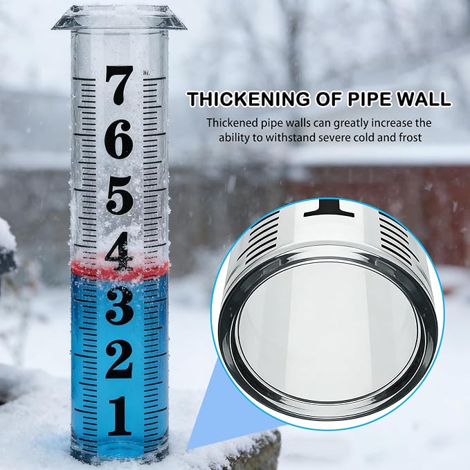 Rain Gauge Replacement Tube,Accurate 7 inch Capacity Rain Gauge Tube,Upgraded Rain Gauge Outdoors Best Rated ,Plastic Rain Meter Tube For Yard,1 Rainfall Measure Thickened Tube with 1 Clean Brush
