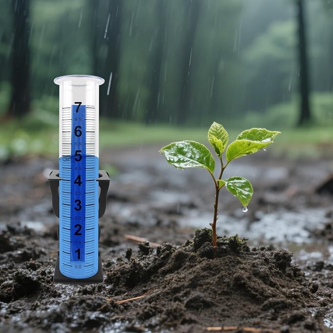 TBWHL Rain Gauge Outdoor, 7-inch Plastic Rain Gauge, Freeze Proof Outdoor Rain Gauges Replacement Tube for Garden Yard,Easy to Read, Rain Gauges Outdoors Best Rated, 2 Pcs Tubes with 1 Clean Brush