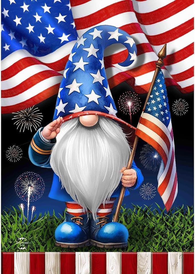 Briarwood Lane Saluting Gnome Garden Flag