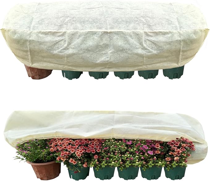 Plant Cover Freeze Protection, 39.3"x17.7"x15.7" Winter Plant Covers, Plant Frost Cover, Tree Plant Freeze Protection Covers, Planter Plant Winter Frost Blanket with Zip Drawstring,2 Pack