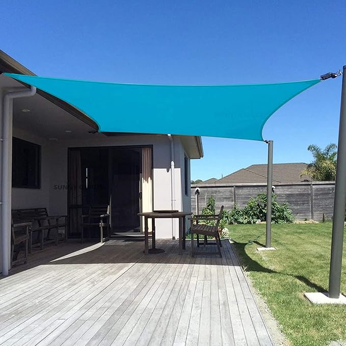 SUNNY GUARD Custom Size 8'x22' Rectangle Turquoise Blue UV Block Sunshade for Backyard Yard Deck Patio Garden Outdoor Activities and Facility(Customized)