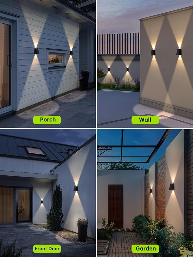 Mrzxy Solar Lights Outdoor Waterproof Up and Down Solar Wall Lights Outdoor Dusk to Dawn for House, Garage, Exterior, Sconce