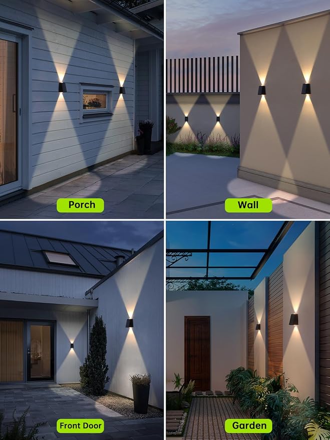 Mrzxy Solar Wall Lights Outdoor Waterproof Up Down Solar Lights Outdoor Dusk to Dawn Warm White for Fence, Wall