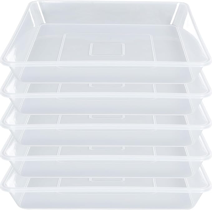 LWALRS Square Plant Saucer 6 Inch 5 Pack, Strong Clear Plastic Flower Plant Pot Saucer, Square Planters for Indoors and Outdoors Plants, Garden Plant Saucers for Pots Plant Trays.
