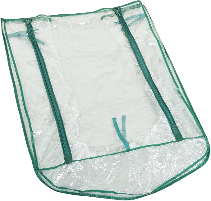 2-Tier Greenhouse Replacement Cover Clear PVC Plant Greenhouse Cover with Roll-Up Zipper Door - 27" L x 19" W x 36" H