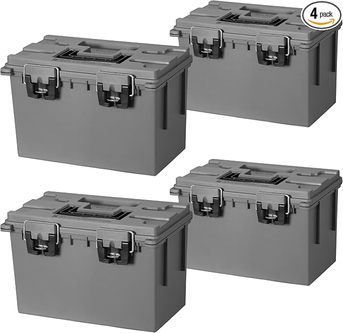 Sheffield 12766 XL Storage Bins With Lids, Stackable Storage Bins, Lockable Containers with Lids, Plastic Containers for Home, Classroom, and Dorm