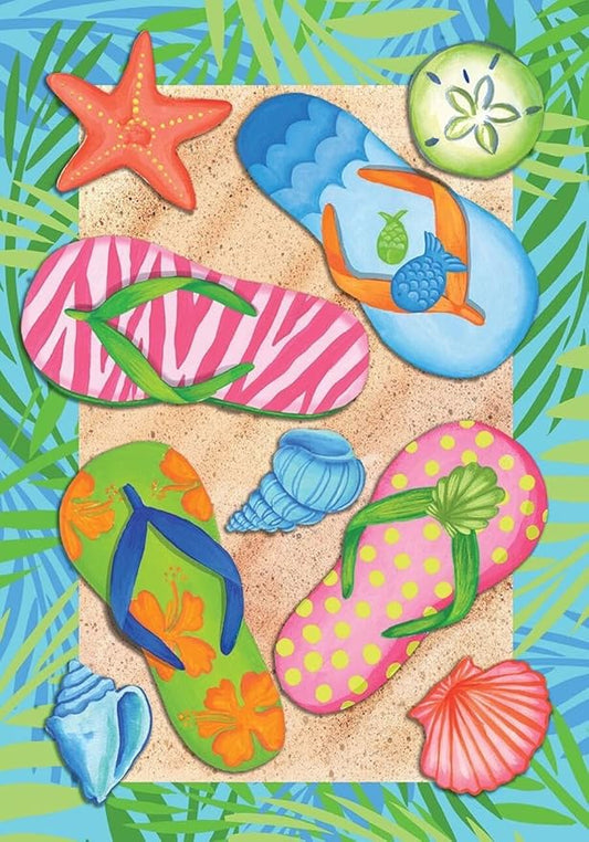 Briarwood Lane Tropical Flip Flops Summer Garden Flag