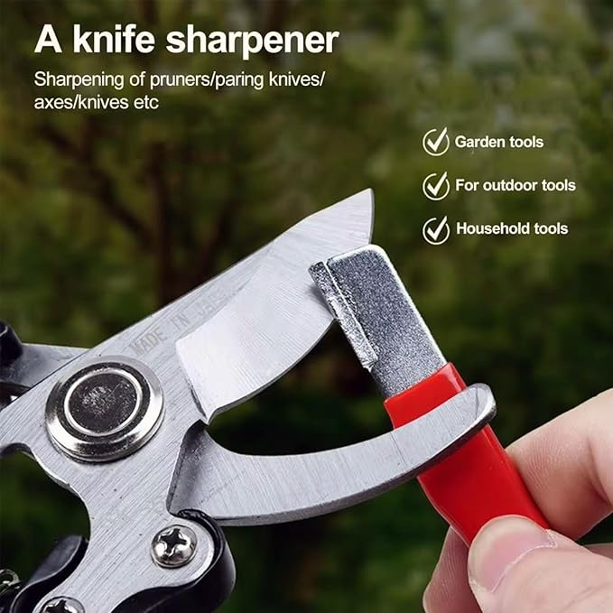 4 Pcs Pocket Blade Sharpener, Premium Steel Garden Tool Sharpener Multipurpose Usage, Knife Portable Blade Sharpener for Pruning Shears Scissors Sickle Fence Shears Gardening Pruner Loppers