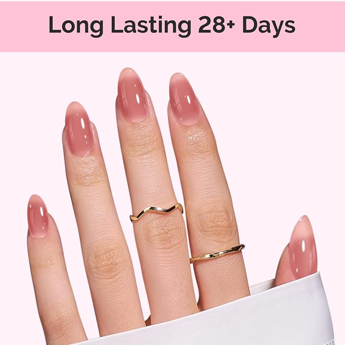 MelodySusie Jeweliver Jelly Gel Nail Polish, 0.5Fl.oz Mauve Sheer Pink Gel Polish Soak Off UV LED Light Cure Gift for Women Manicure Nail Art DIY at Home B6644