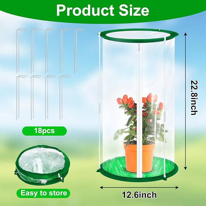 3 Pack Mini Greenhouse Cover, PVC Mini Greenhouse with Nails 22.8×12.6 Inch Portable Plant Flowers Cover for Indoor Outdoor Gardening