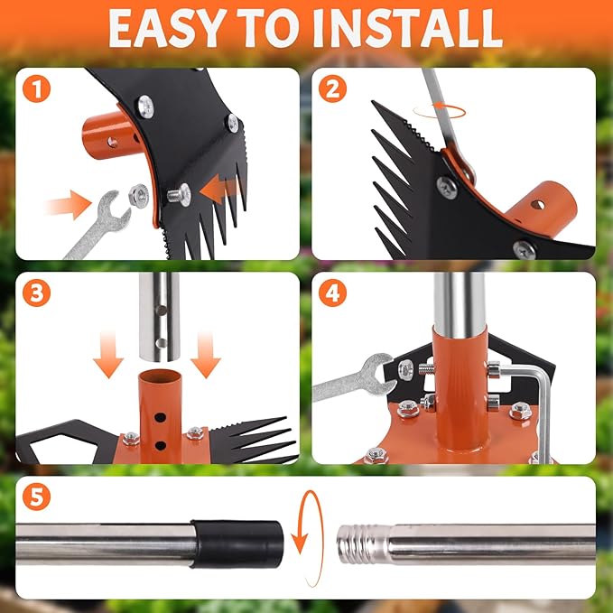 Weed Puller Tool with Long Handle, 60" Manual Weed Remover Tool, 2-in-1 Weeder Rake and Hoe Garden Tool, Uprooting Weeding Tool for Yard, Lawn, Patio, Garden