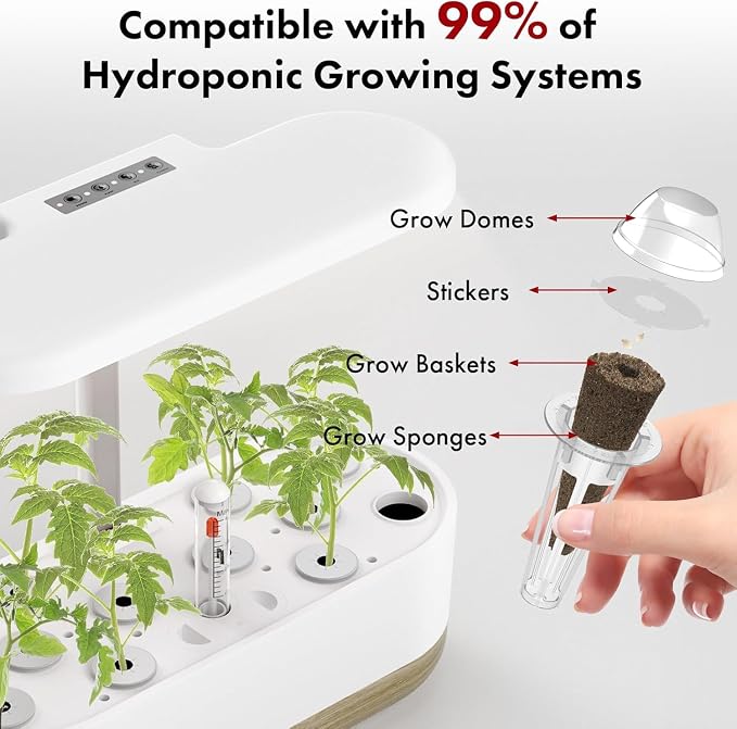 LYKOCLEAN 16-pod Fruits Seeds Pod Kit for, iDOO, Ahopegarden Hydroponics Growing System, 350+ Seeds (Include Red Strawberry, Tomato, Green Pepper, Eggplant, Peas, Cucumber, Okra, Pumpkin)