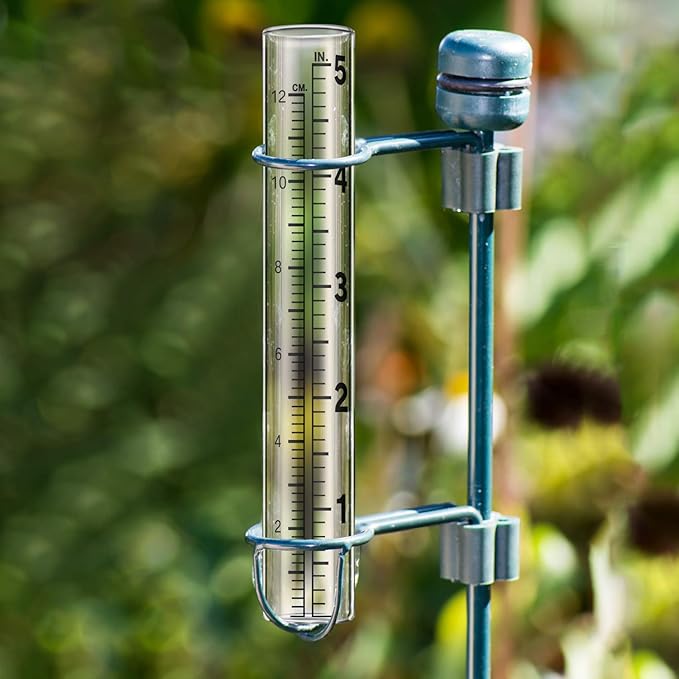 Frienda 4 Pieces 5 Inch Capacity Rain Gauge Glass Tube Replacement Rainfall Test Tube with Scale for Outdoor Home Yard Garden