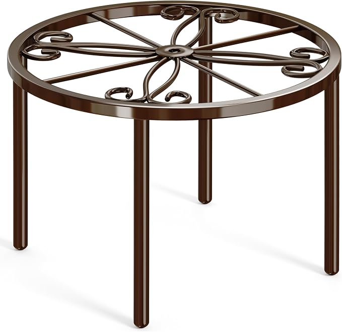 bussdis 1 PCS Plant Stand,-Heavy Duty Metal Stand Decorates Plants, Anti-Rust Flower Pot Stand, Round Plant Rack for Room Indoor and Outdoor Courtyard,Gardens, Brown.