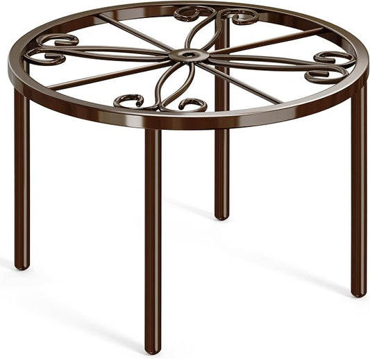 bussdis 1 PCS Plant Stand,-Heavy Duty Metal Stand Decorates Plants, Anti-Rust Flower Pot Stand, Round Plant Rack for Room Indoor and Outdoor Courtyard,Gardens, Brown.