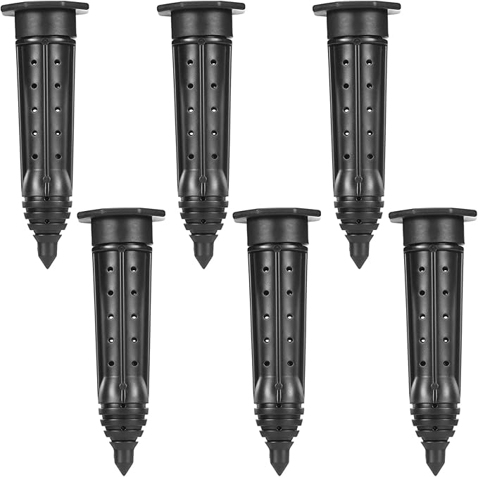 Briwooody 6 Pack Garden Watering Stake Large UV-Protected ABS Plastic Deep Root Irrigation Spike for Trees, Shrubs, Bushes, Shrubs, Flowers, Fruits, Vegetables, Potted Plants (8 Inch)