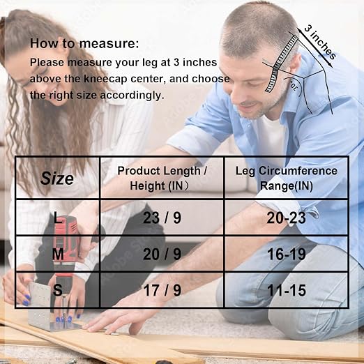 Garden Knee Pads for Men Women, Soft Knee Pad for House Cleaning Work, Comfortable Kneepads for Cleaning Floors Planting Flowers, Adjustable Knee Pads Gifts for Carpenters Painters Cleaners, Blue M (1 pair)