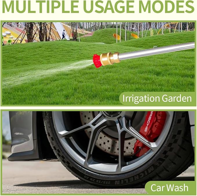 Upgrade Leak-Free jet nozzle high pressure hose nozzle，Suitable for garden hoses high pressure power washer wand with 5 High Pressure hydro nozzles and Quick Connectors (black)