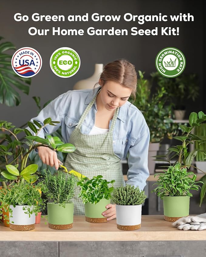 8 Herb Indoor Garden Kit – Gardening Gifts for Mom, Women & Her | Complete Kitchen Seed Starter Set | Unique Christmas, Housewarming & Home Gifts