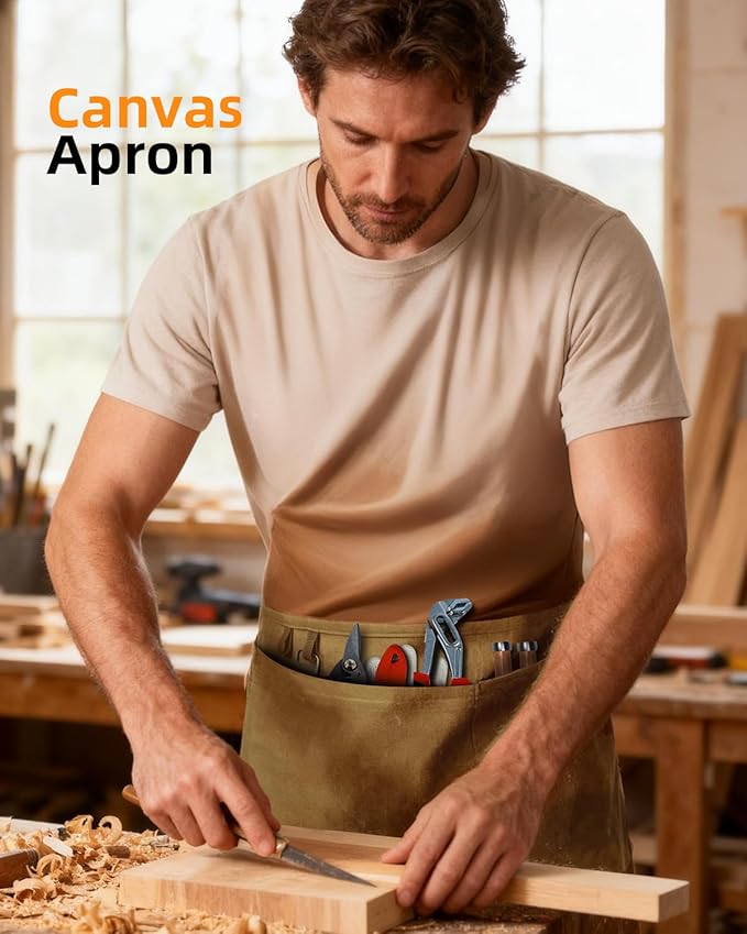 Canvas Work Waist Apron with 3 Pocket