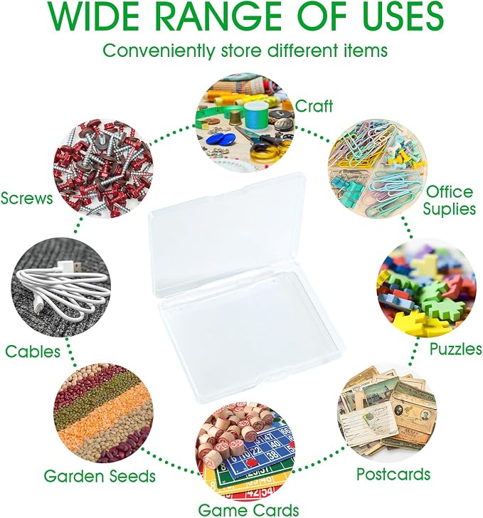 Photo Storage Box 5 x 7 Inches, 18 Inner Extra Large Photo Boxes with Dividers, Clear Acid-Free Photo Storage Containers with Handle, Photo Organizer Craft Keeper for Photo, Craft, Stamp