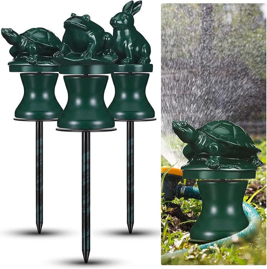 Tandefio 3 Pcs Garden Hose Guide Stake 12 Inch Heavy Duty Metal Water Hose Guard Roller Guide Decorative Garden Stake Spike for Flower Bed Plant Protection Outside Yard Lawn