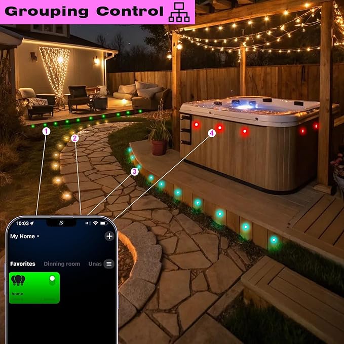 LED Deck Lights Kit, 30 Pack Φ1.22" Low Voltage WiFi Smart Recessed RGBW Deck Lighting with App/Voice Control, Waterproof IP67 In Ground Landscape Lighting for Outdoor Stairs Steps Floor Decor, Black