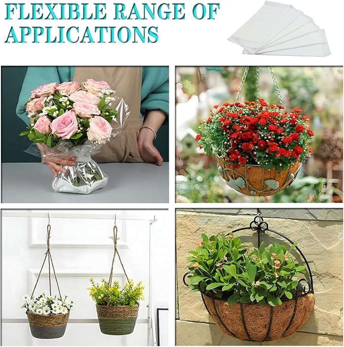 8Pack Self Watering Liners for Hanging Plants Basket,10 X 14” Plant Basket Insert Watering Devices Coconut Liner Auto Watering Mat for Outdoor Window Box Pot (8, White)
