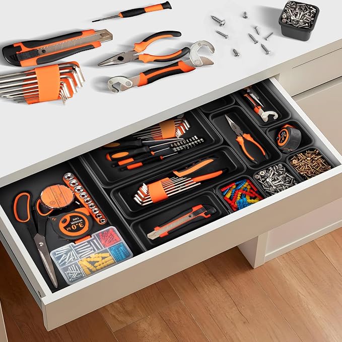Takytao【48Pcs】【5 Size】Tool Box Organizer, Drawer Tool Organizer Tray Divider Set, Garage Tool and Accessories Storage, Toolbox Organization Storage for Rolling Tool Chest