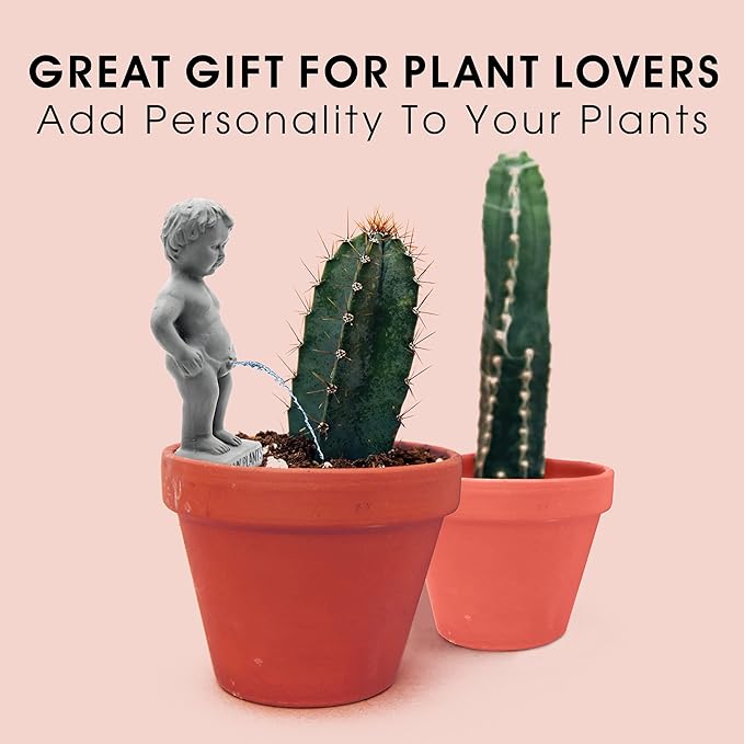 NPW Plant Life “Pee My Plants” Self-Watering Stake Statue – Funny Self-Watering Plant Spike, Novelty Garden & Houseplant Decor