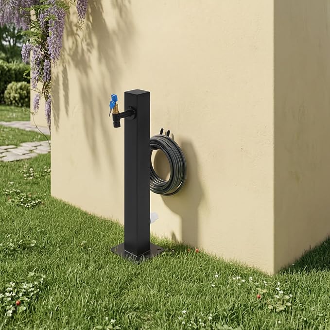 Outdoor Vertical Garden Water Column, 304 Stainless Steel & All-Copper Faucet, Dual Water Inlet，Outdoor Antifreeze Faucet Dispenser Hydrant Water Feature Fountain, for Irrigation