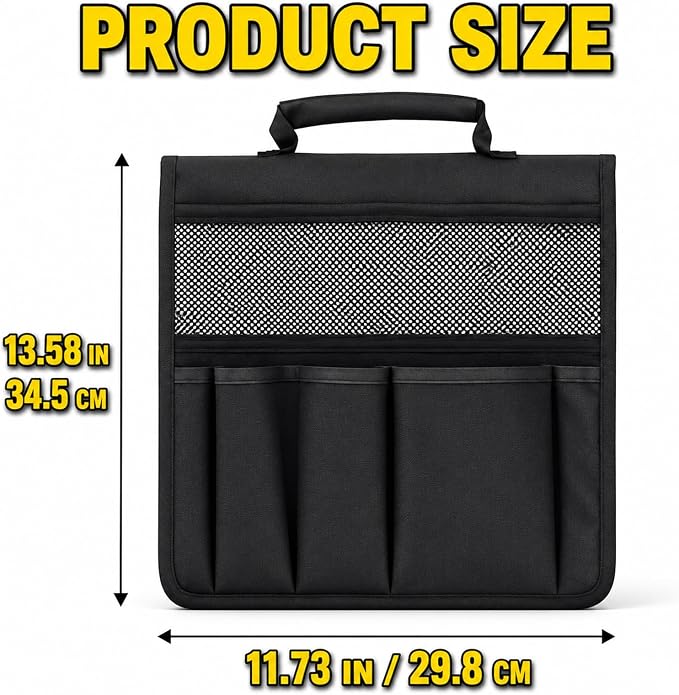 1 Pack Garden Pouches for Kneeler, Portable Tool Storage With Handle, Size Bags Multiple Storage Pockets Organizer for Outdoor Gardening Kneeling Stool, Gifts for Women,Mom & Dad Nylon and Latex
