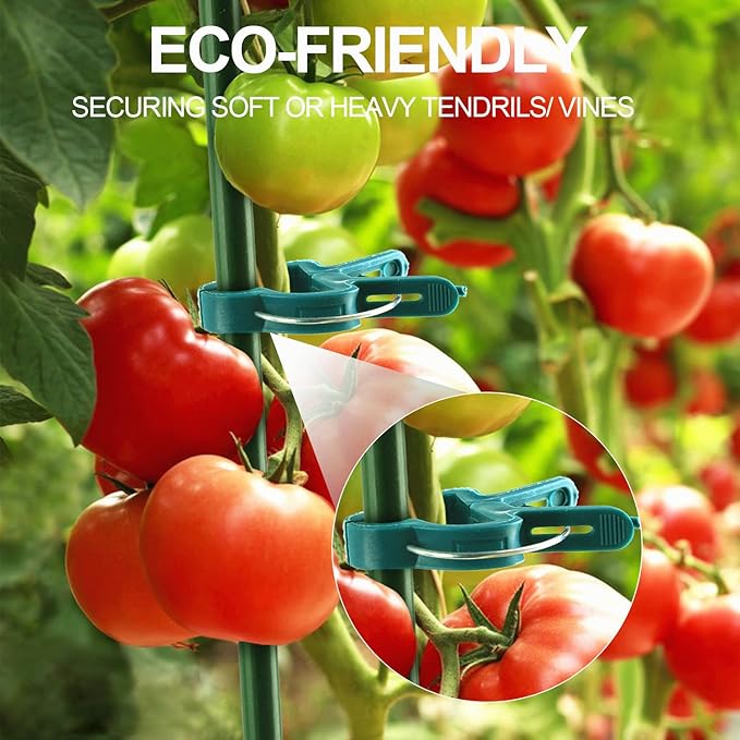 Yinghezu 30 Pcs trumpet 1 inch Plant Support Clips,Flower and Vine,Garden Tomato Plant Support Clips for Supporting Stems,Vines Grow Upright Climbing,Tool for Straightening,Tomato Cage,Trellis.