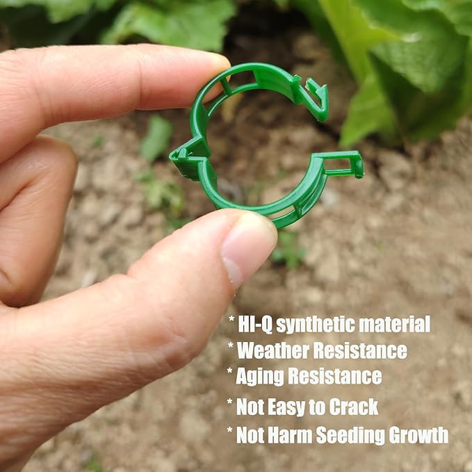 100PCS Green Plastic Support Clips, Tomato Clips, Garden Clips, Trellis Clips, Vine Clips for Climbing Plants to Prevent Tomatoes from Pinching or Falling Off