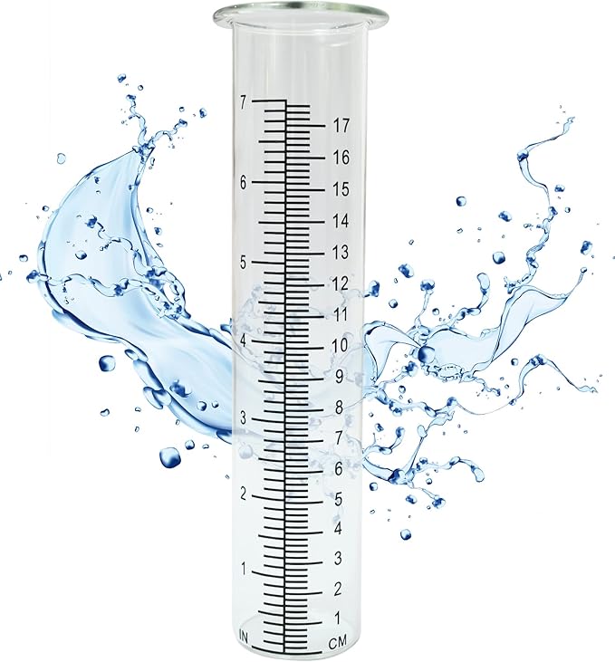7" Plastic Rain Gauge Replacement Tube, 8.25 x 2.25 x 1.75 inches Cold Resistance Crack Resistance for Outdoor Garden Yard Home, 2PCS
