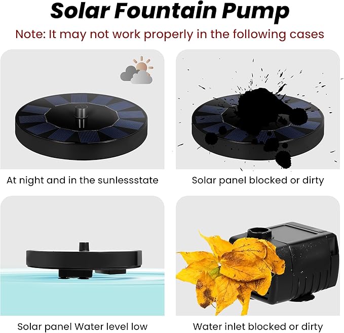 35 in Metal Bird Bath Solar Fountain for Outside,with 5-Pronged Base,Detachable Solar Pump,Freestanding Solar Powered Bird Bath for Patio,Lawn,Garden