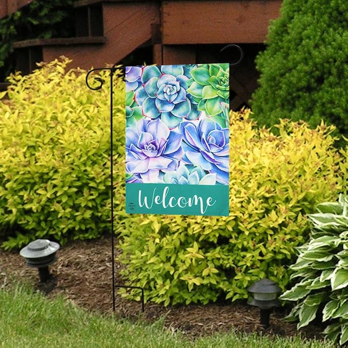 Succulents Spring Burlap Garden Flag 12.5" x 18" Briarwood Lane