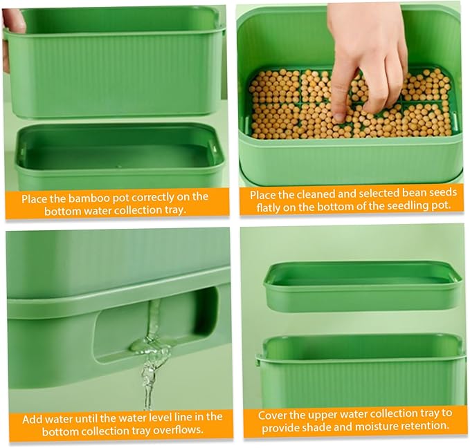 Microgreens Growing Trays, Free PP Soil-Free Sprouting Tray Stackable Space-Saving Planting Pot for Growing Bean Sprouts, Broccoli, Alfalfa & MicrogreensSprouts Kit