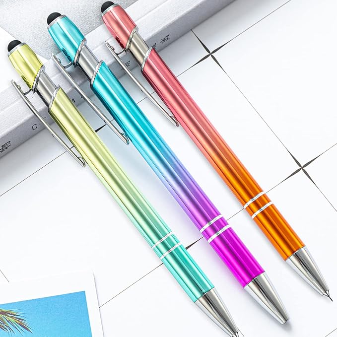 3 Pieces Pin Pen Weeding Pen Tool for Vinyl, Precision Weeding Pen Tools Quick Air Release Tool Pinpen Vinyl Pen Weeder Touch Screen Pen (Gradient Color, 3)