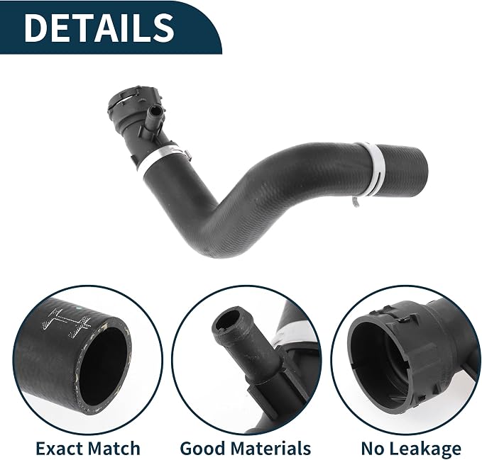 Radiator Hose for Land Rover Range Rover HSE Sport Utility 4.4L 2006-2009 Good Sealing No.PCH501720 Upper Coolant Water Hose Black 1 Pcs