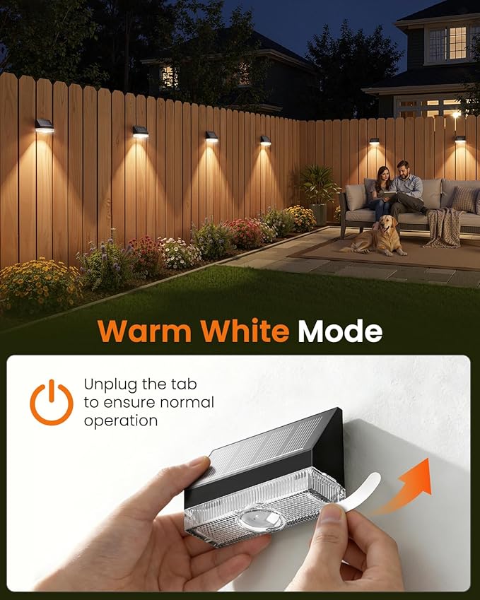 VOLISUN Solar Fence Lights Outdoor Waterproof, High Brightness LED Spot Lens Deck Lights, Fence Post Solar Lights, Solar Powered Wall Lighting Decor for Outside Patio Backyard Railing Pool, 4 Pack