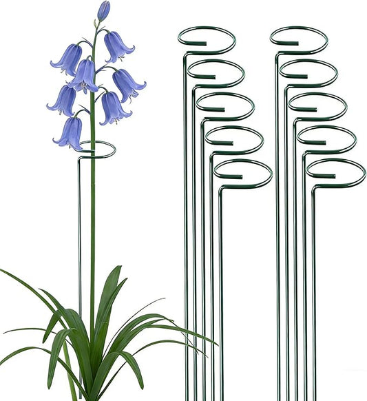 10 Pieces 36 inch Green Single Stem Plant Stakes Flower Support Rings,Gardening Planter Cages for Single Stem Flowers, Amaryllis,Peony, Lily,Narcissus