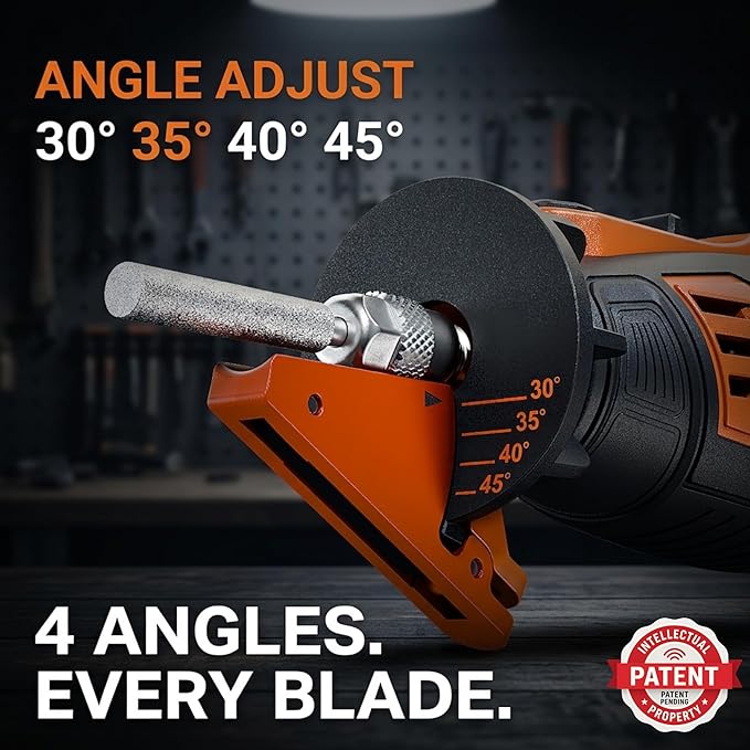 Sharp Pebble Cordless Hedge Trimmer Sharpener Kit – 4 Adjustable Angles (30°-45°) for Hedge Shears & Trimmers – Portable Diamond Bit Sharpener for Gas, Electric & Cordless Trimmers