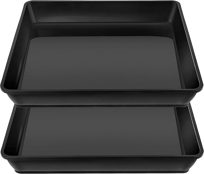 LWALRS Square Plant Saucer 16 Inch 2 Pack, Duty Plastic Plant Saucer, Heavy Duty Plant Pot Saucers, Garden Large Deep Plant Trays for Pots, Planters for Indoors and Outdoors Plants.