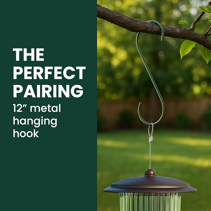 Perky-Pet Squirrel-Be-Gone Max Bird Feeder with (4) Flexport Feeding Stations - Squirrel-Proof Metal Hanging Feeder for Outdoors, Weight-Activated Ladder-Style Perches, 4lb Seed Capacity, 334-1SR